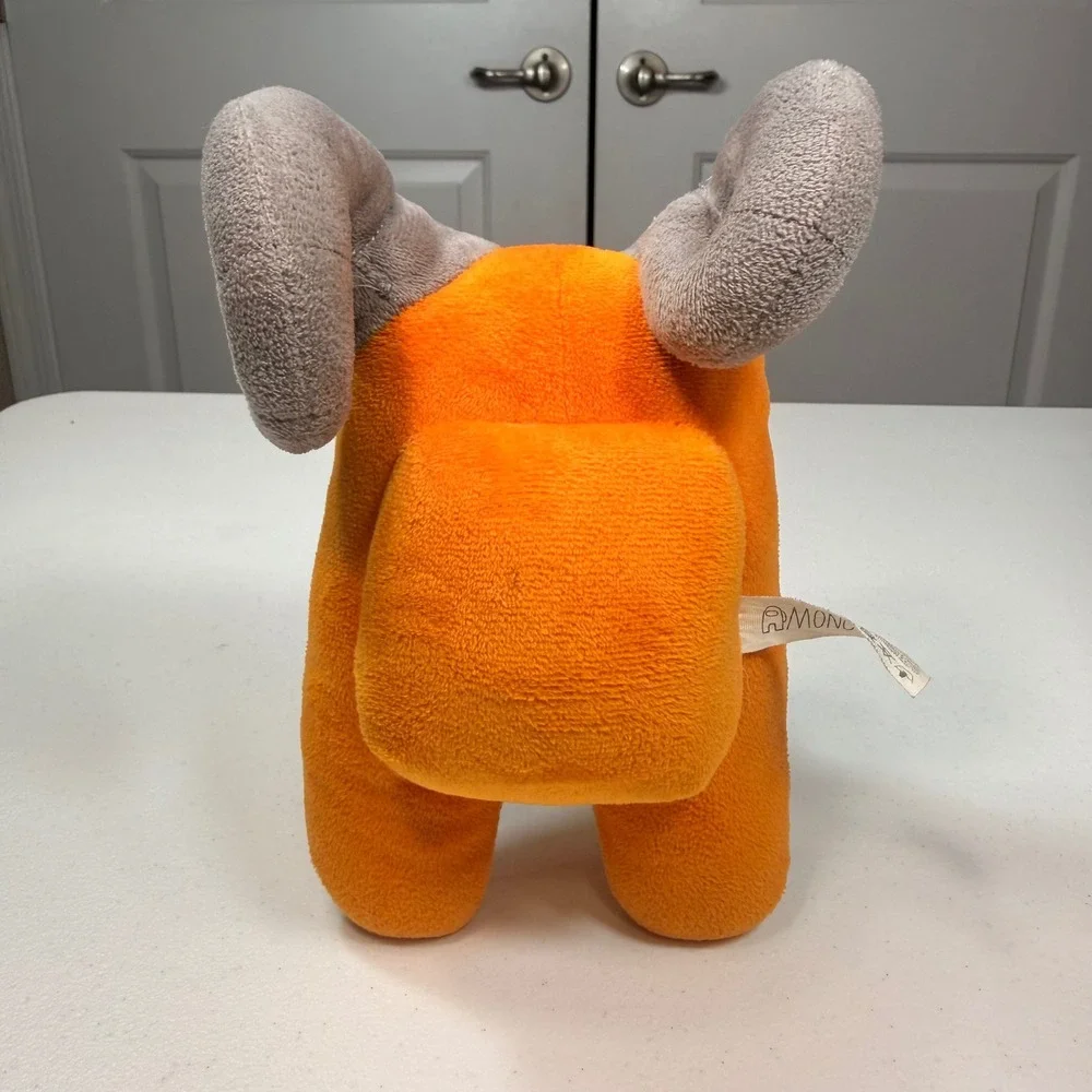 Among Us Orange Crewmate Plush Grey Ram Horns Gaming Collectible 7 Inch